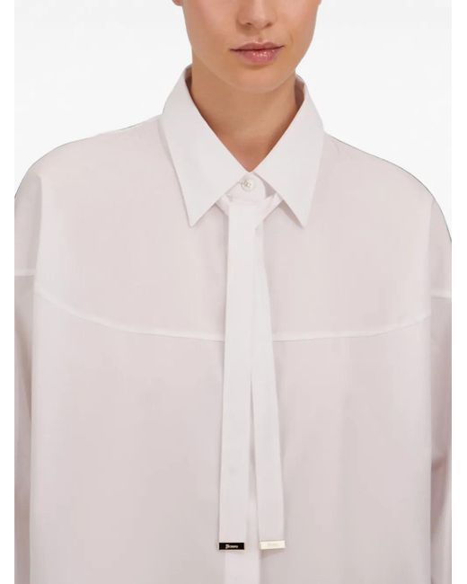 Herno White Scarf-Collar Shirt