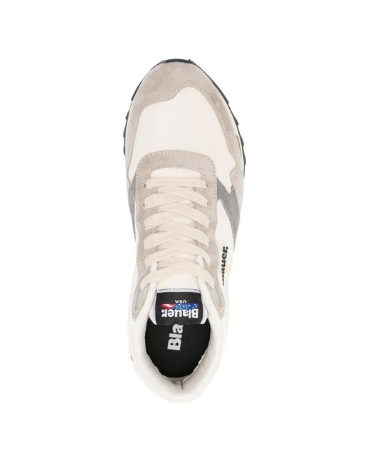 Blauer White Ryder Sneakers for men