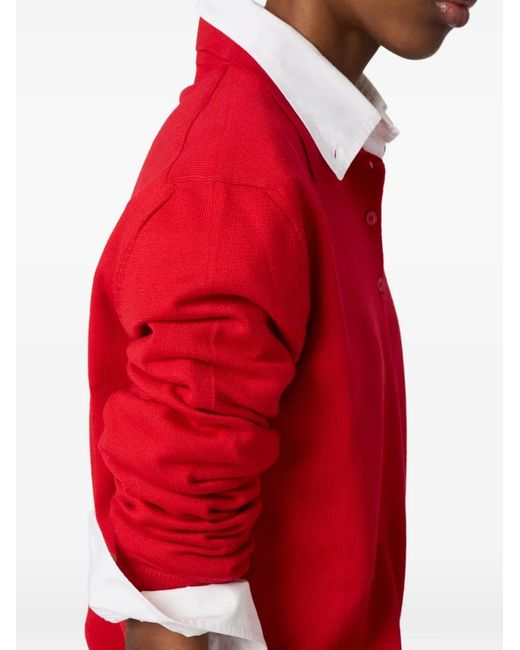 Miu Miu Red Buttoned Polo Shirt