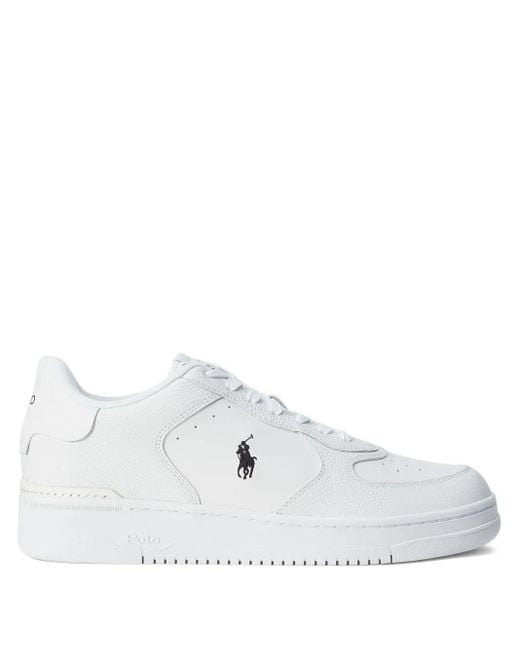 Polo Ralph Lauren White Masters Court Lace-Up Sneakers for men