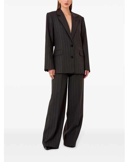 Nicholas Black Pinstripe Notched Lapel Blazer