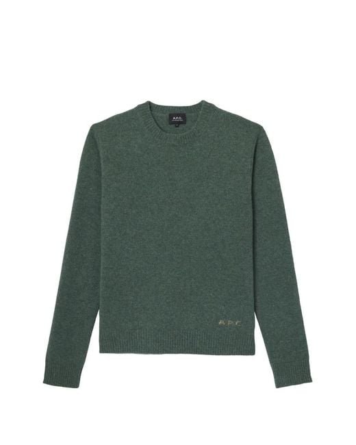 A.P.C. Green Crew-Neck Sweater for men