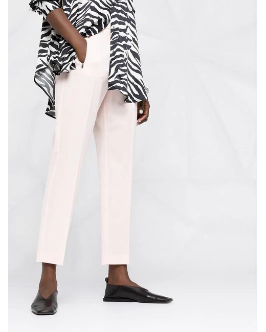 Stella McCartney White Tapered-Leg Trousers