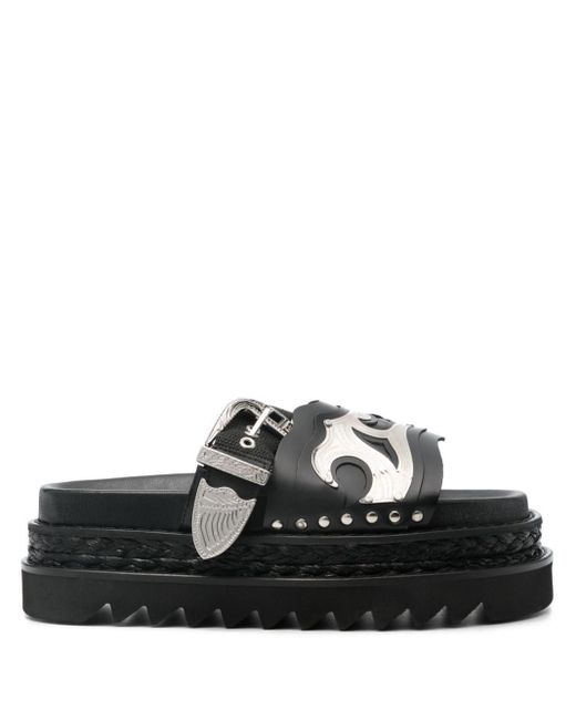 Toga Black Stud-embellished Flatform Sandals