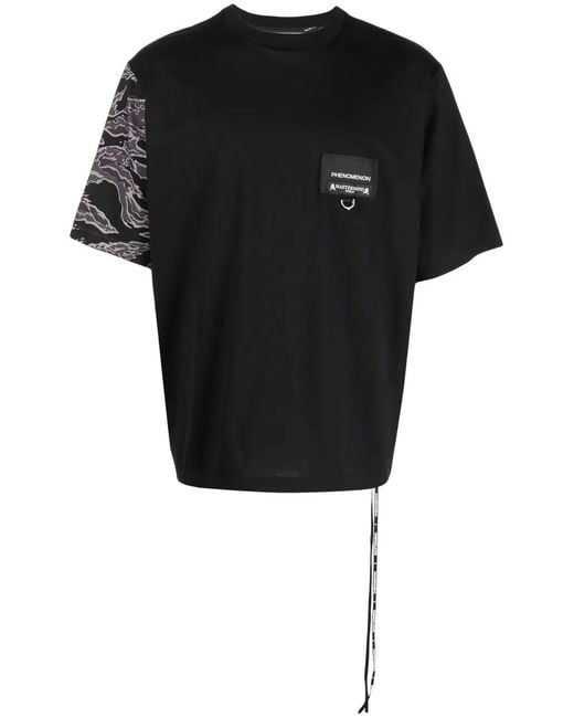 MASTERMIND WORLD Black Camouflage-Print Short-Sleeved T-Shirt for men