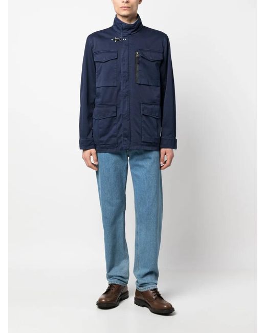 Fay Blue Multiple-Pocket Field Jacket for men