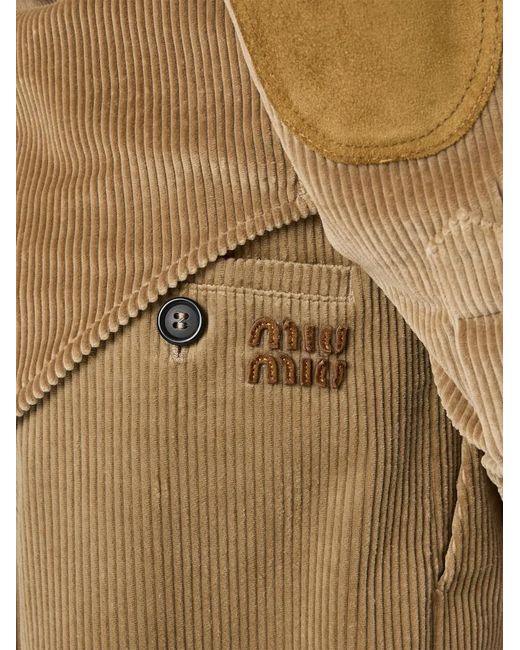 Miu Miu Natural Corduroy Shorts