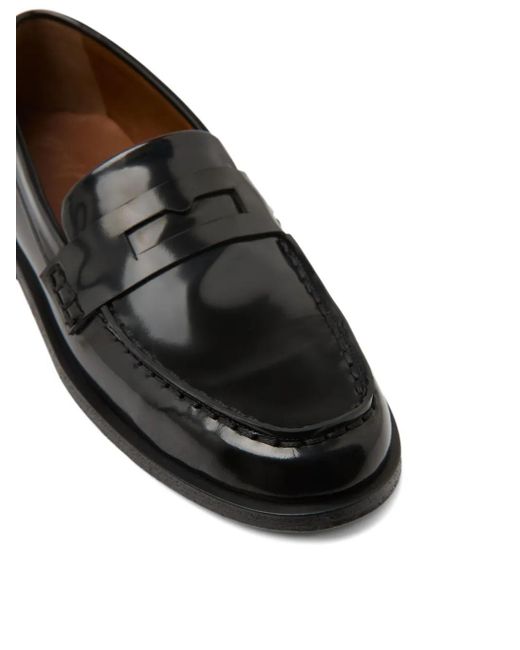 Marsèll Black Leather Penny Loafers