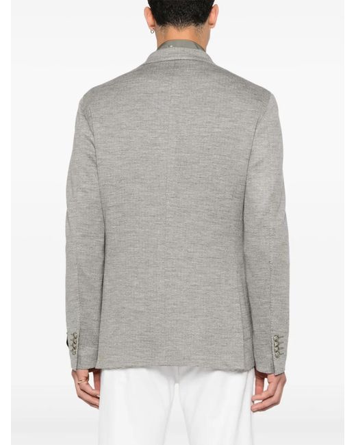 Etro Gray Two-Button Patch-Pocket Blazer for men