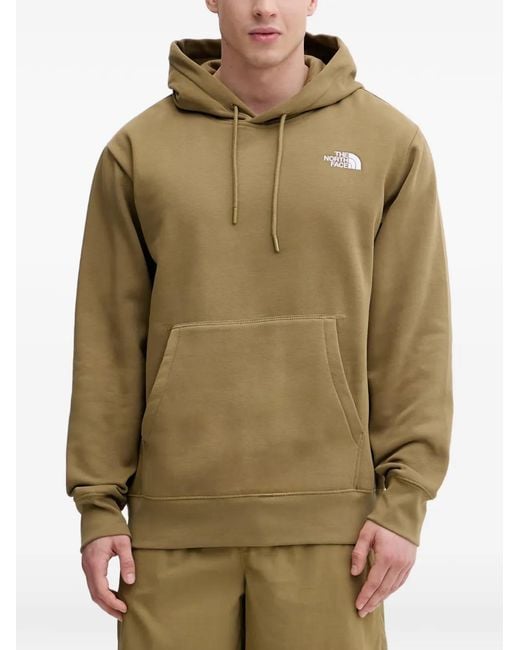 The North Face Green Logo-Print Drawstring Hoodie for men