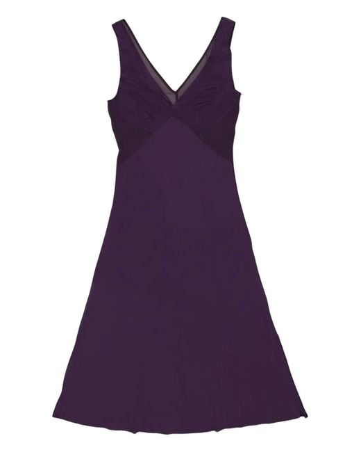 CALLIPYGIAN Purple V-Neck Midi Dress