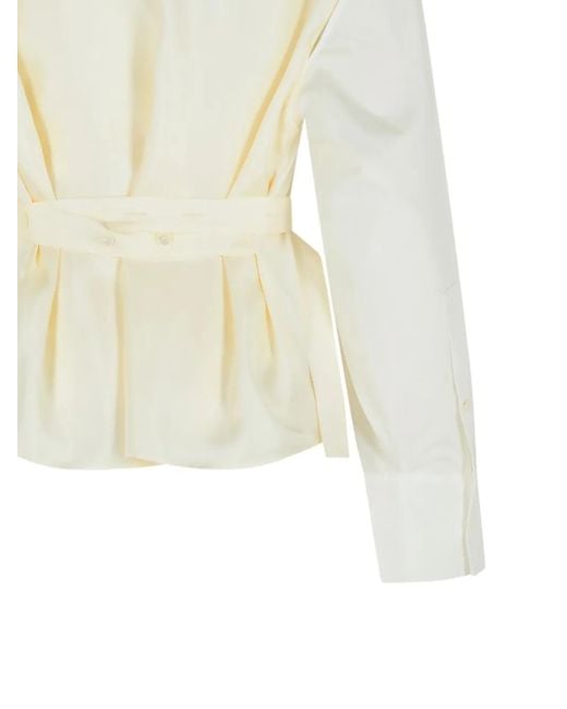 Rohe White Silk-Insert Belted Vest-Shirt
