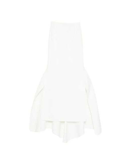 Maticevski White Snaking Maxi Skirt