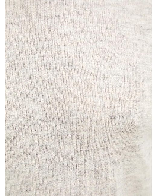 Barbour White Flaxby Crew-Neck Marl-Effect Sweater for men