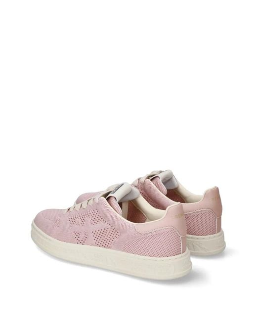 Premiata Pink Quinnd Logo-Patch Sneakers