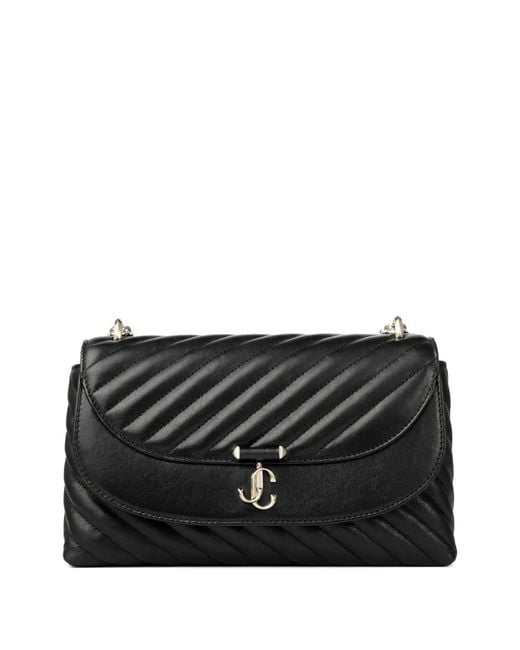 Jimmy Choo Black Medium Curve Quilted Leather Crossbody Bag