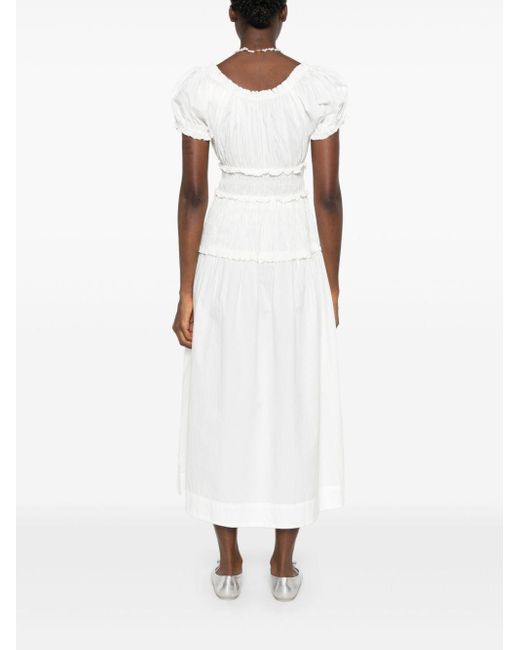 Doen White Leanne Midi Dress