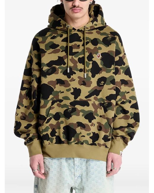Felpa Camouflage Con Cappuccio di A Bathing Ape in Green
