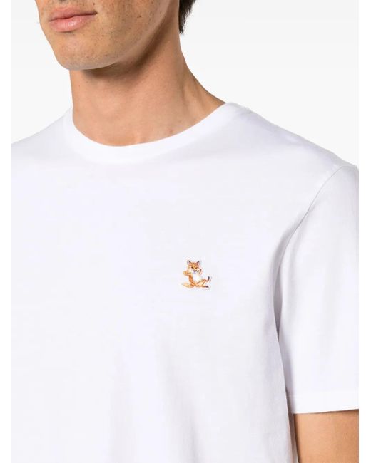 Maison Kitsuné White Chillax Fox Cotton T-Shirt for men