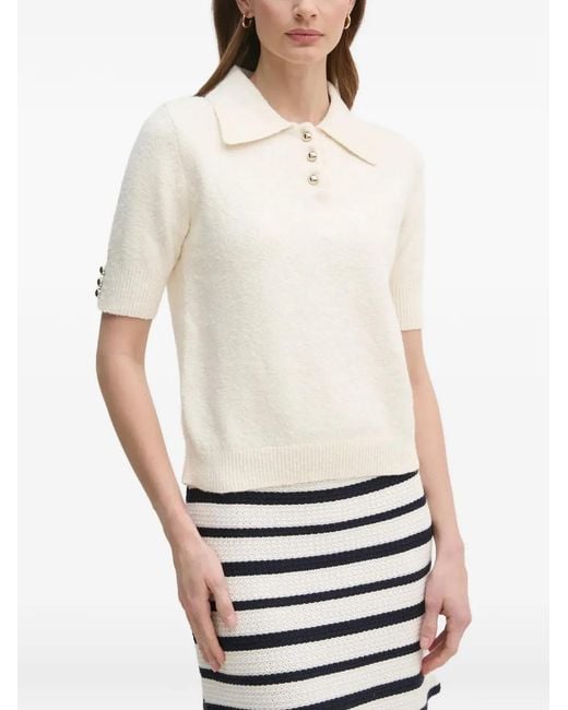 Ouí White Button Knitwear