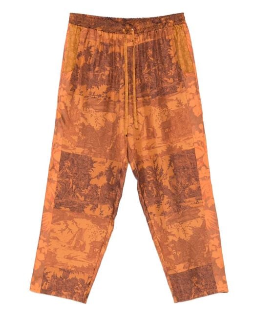 Pierre Louis Mascia Orange Hose mit Patchwork-Print