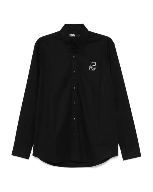 メンズ Karl Lagerfeld Ikonik Karl シャツ Black