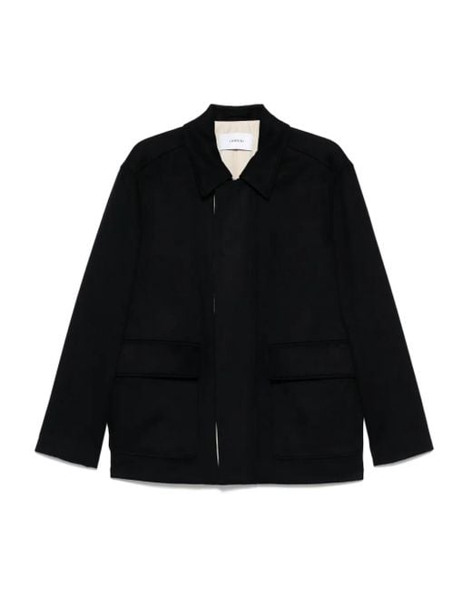 メンズ Lardini パッチポケット シャツジャケット Black