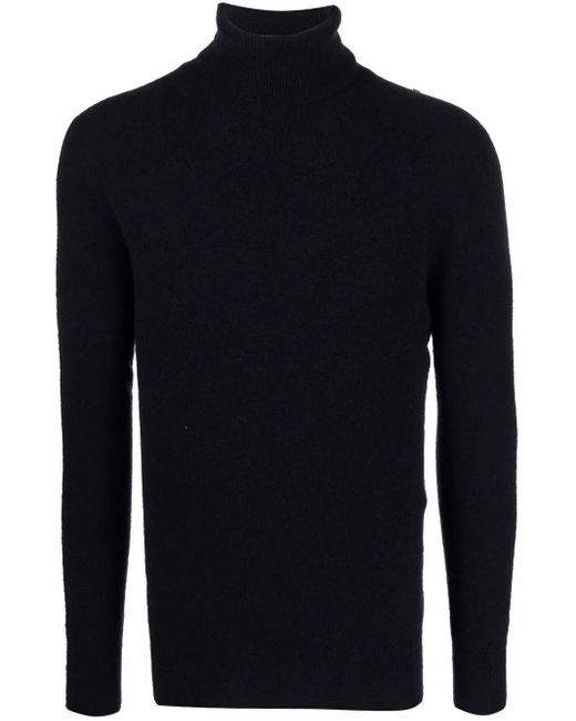 Roberto Collina Blue Roll-Neck Knitted Jumper for men
