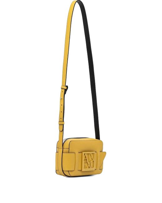 ARMANI EXCHANGE Metallic Logo-Plaque Flap Cross Body Bag