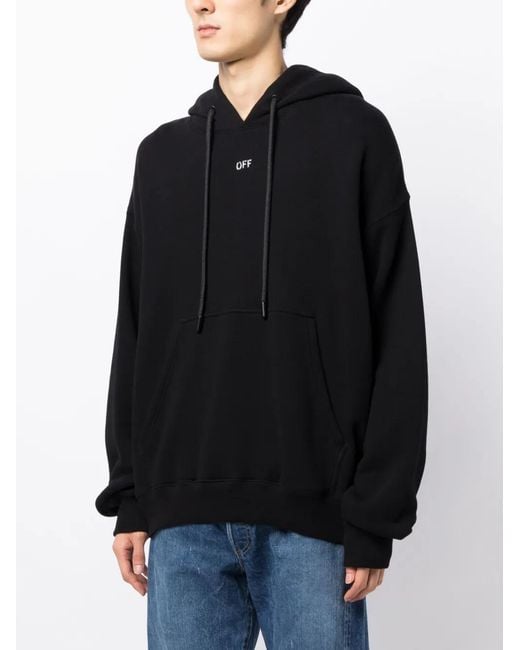 Off-White c/o Virgil Abloh Black Noise Arrow Drawstring Hoodie for men