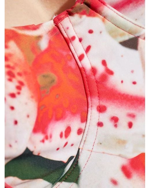Tory Burch Red Badeanzug Mit Blumen-Print