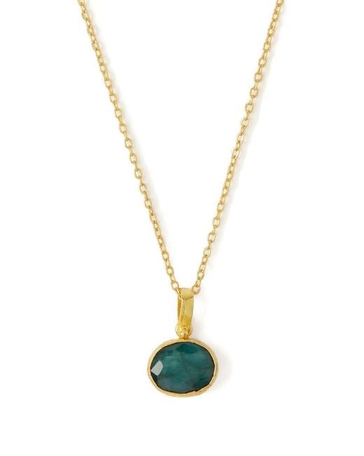Ottoman Hands Metallic Emerald Siena Pendant Necklace