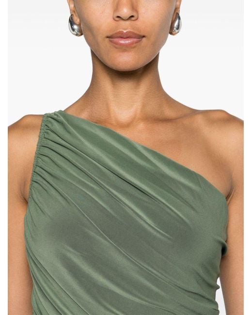 Norma Kamali Green Gathered One-shoulder Dress - Women's - Polyester/spandex/elastane