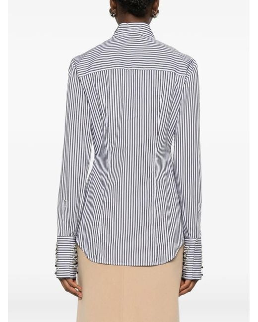 Sportmax Purple Embellished Striped Shirt