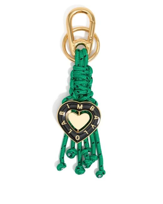Bimba Y Lola Green Heart-Charm Rope Keyring