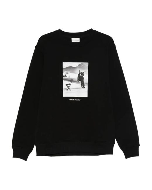 Drole de Monsieur Black Ice Skating Waiter Sweatshirt for men