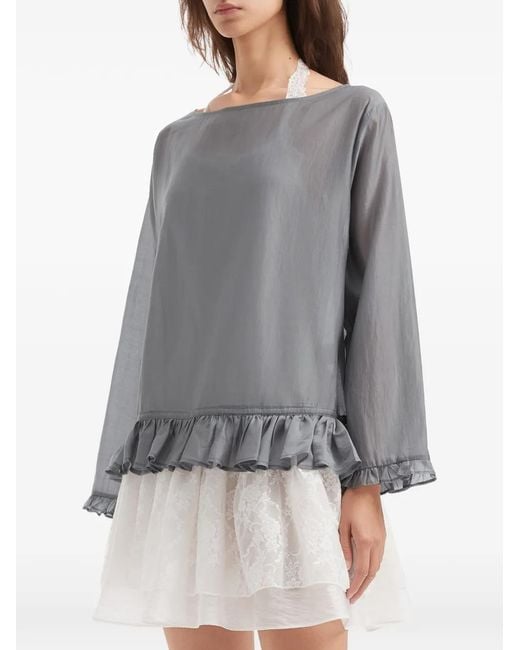 B+ AB Gray Ruffled Playsuit
