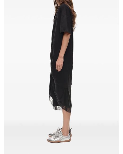 Bimba Y Lola Black Knot Bimaterial T-Shirt Dress