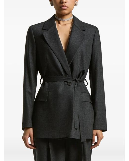 Chaqueta con cinturón y doble botonadura Peserico de color Black