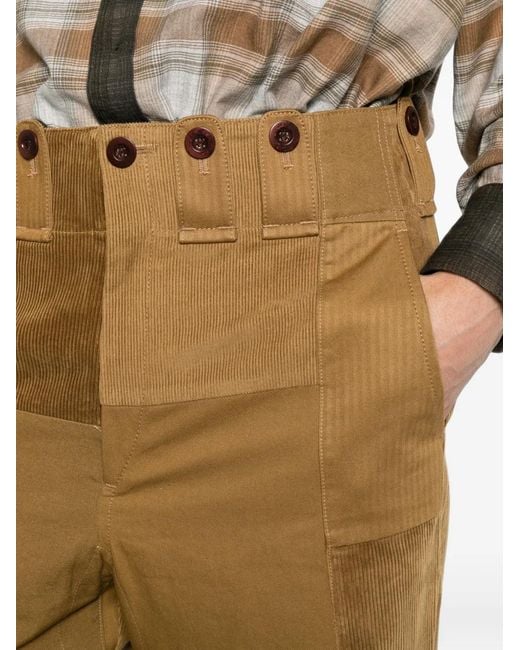 Junya Watanabe White Patchwork Corduroy Trousers for men