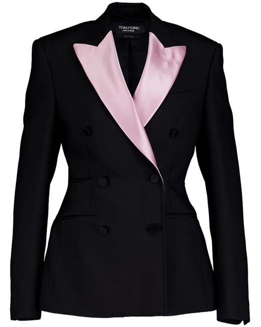 Tom Ford Black Double-Breasted Blazer