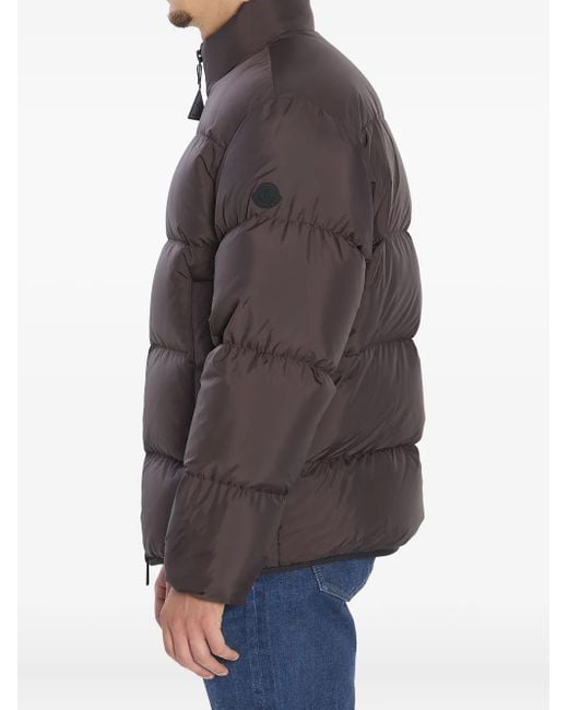 Moncler Gray Logo-Patch Padded Jacket for men