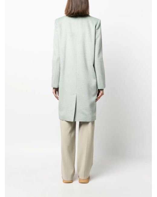 Twinset Blue Double-Breasted Midi Coat
