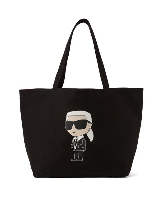 Karl Lagerfeld X Met Ikonik Canvas Tote Bag in Black | Lyst