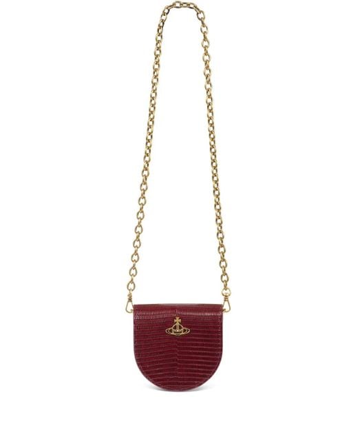 Vivienne Westwood White Lizard Saddle Crossbody Bag