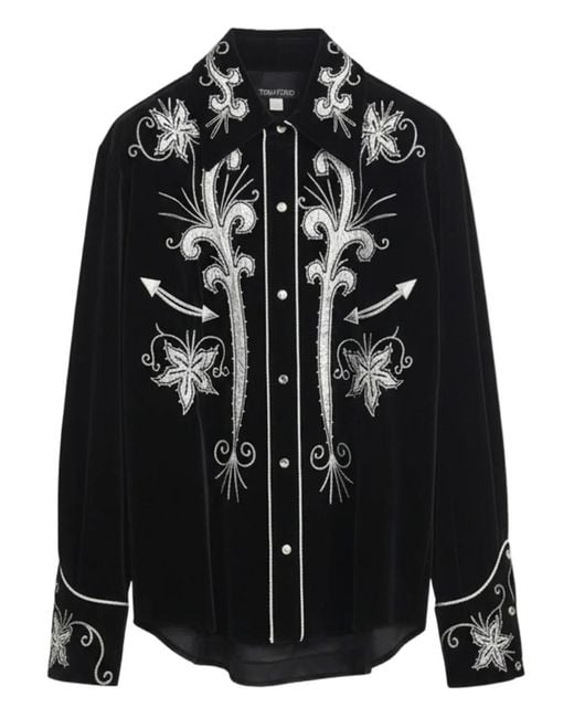 Tom Ford Fluwelen Blouse in het Black