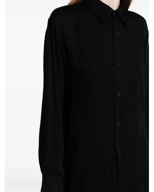 Yohji Yamamoto Black Asymmetric Long-Sleeve Shirtdress