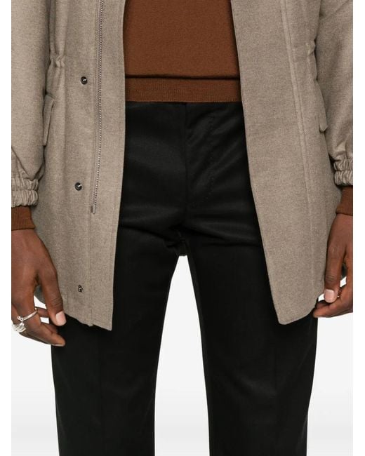 PT Torino Black Pressed-Crease Trousers for men
