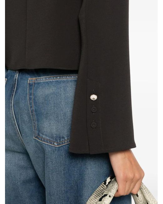 Pinko Black Bucatini Flared-Sleeve Blouse