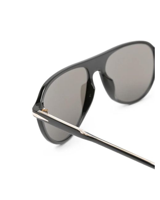 David Beckham Gray Pilot-Frame Sunglasses